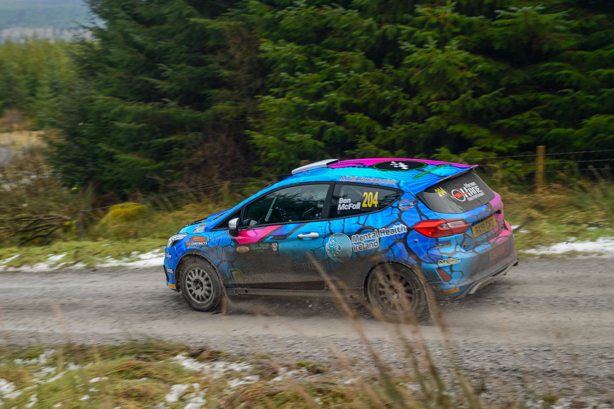 John McFall navigates Kielder's forest gravel on day one